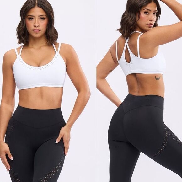 Buffbunny White Airbrush Laser Sports Bra Large - Picture 1 of 7